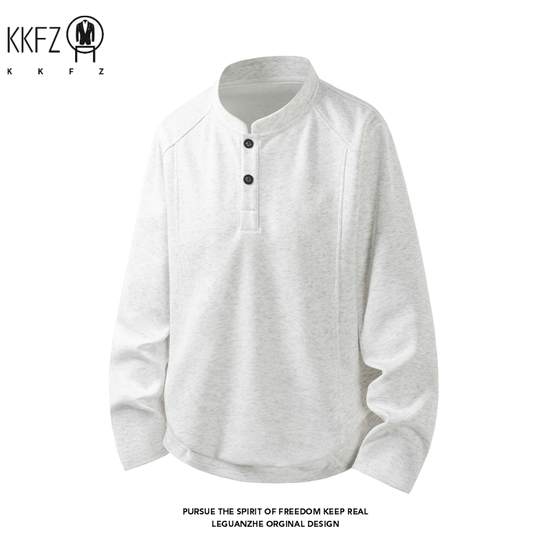 Embellish Knit - Maglia Henley da uomo con maniche