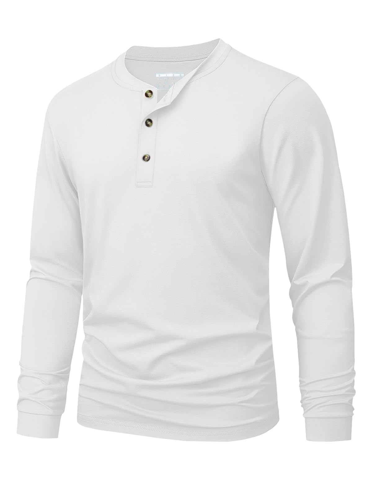 Embellish Knit - T-shirt Henley da uomo, tinta unita,